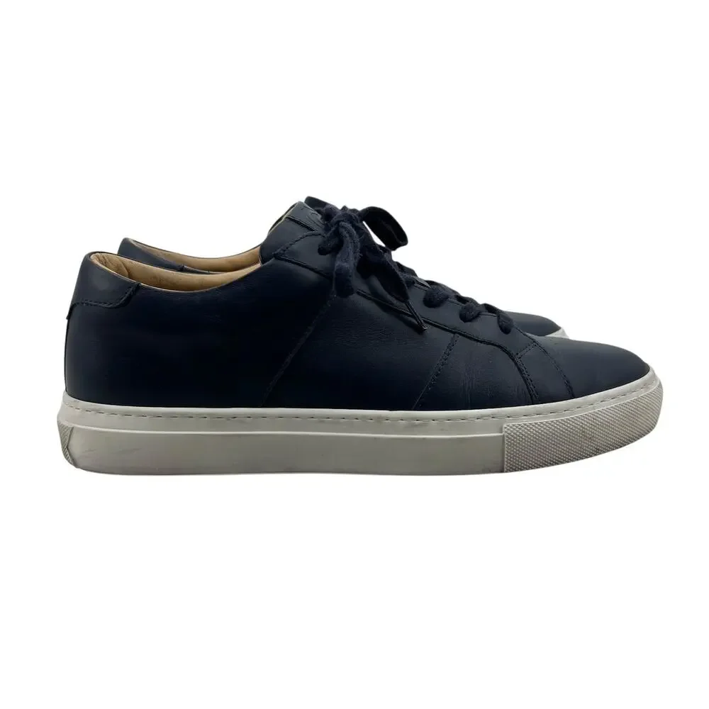 Greats Mens 8.5 Shoes Navy The Royale Leather Lace Up Low Top Casual Sneakers